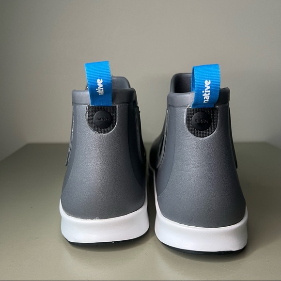 Native Apollo Grey Chelsea Rain Boots Men 9 Women 11 - Picture 6 of 10